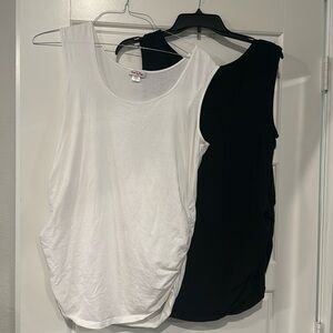 Black and white maternity tank tops